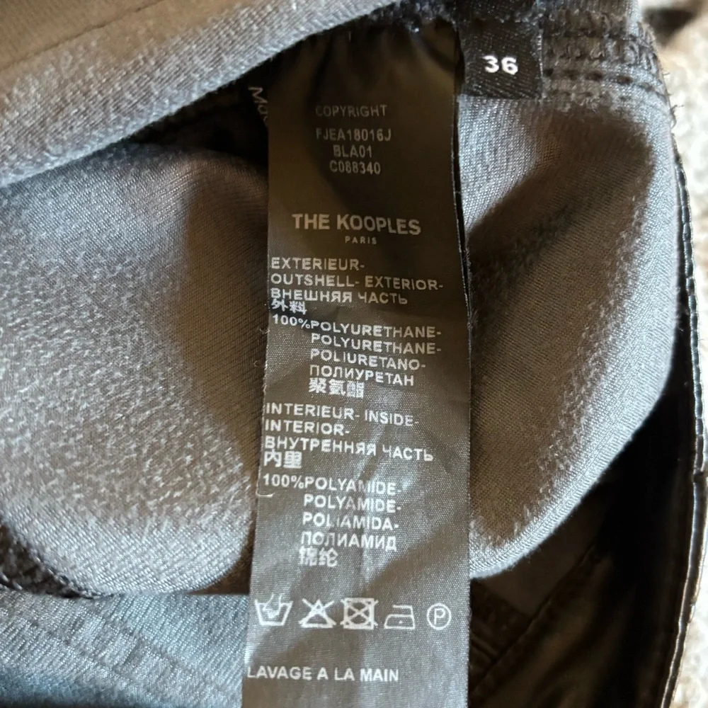 New The Kooples Faux Leather Pants Lace Up Zip up Slide Clasp Closure Sz 4 - Picture 13 of 14